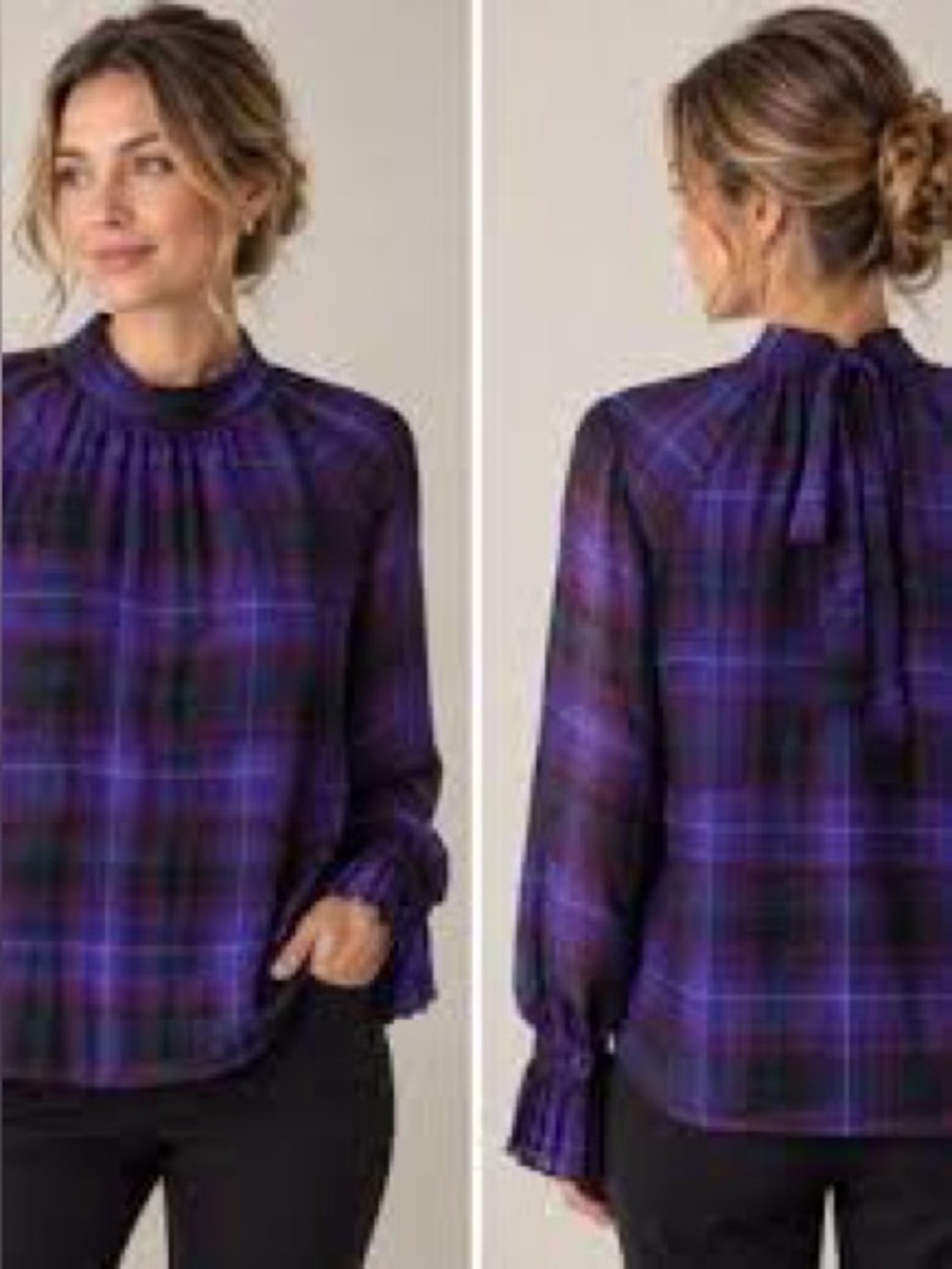 NWT Ann Taylor Women’s Medium Petite Long Sleeve Blouse